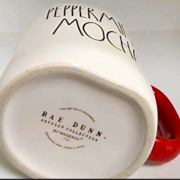 Winter Rae Dunn Peppermint Mocha Holiday Season Mug Decor Collection Ivory Red - Picture 2 of 3
